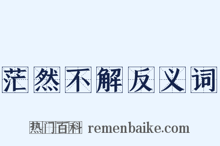 茫然不解反义词是什么意思的图片